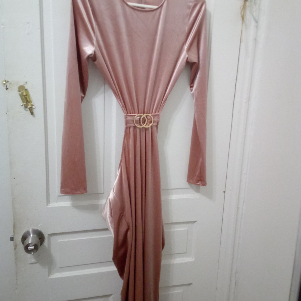 Elegant Pink Long Sleeve Dress